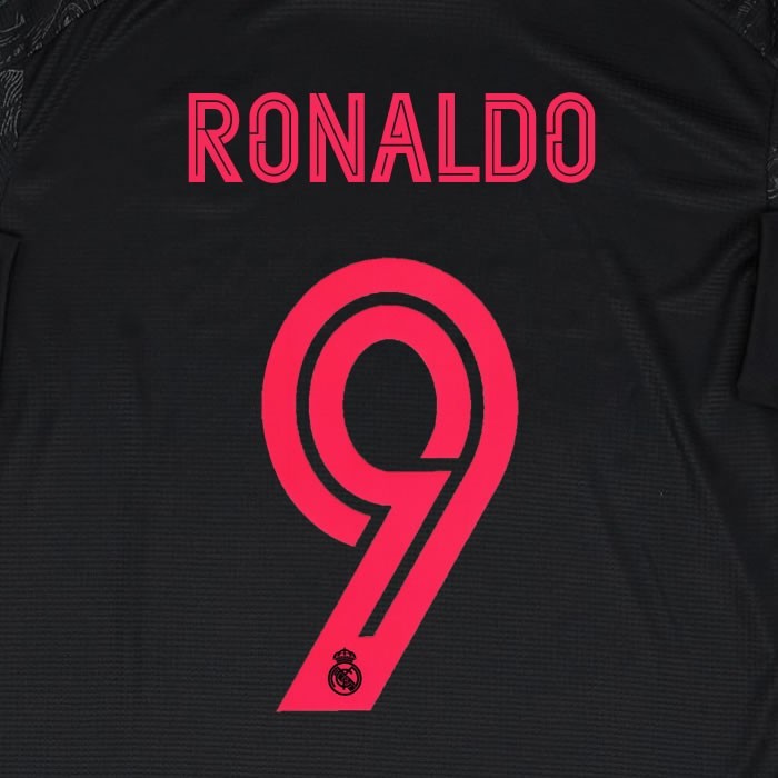 2020 2021 AVERY DENNISON REAL RONALDO 9 3RD PINK PLAYER SIZE NAMESET
