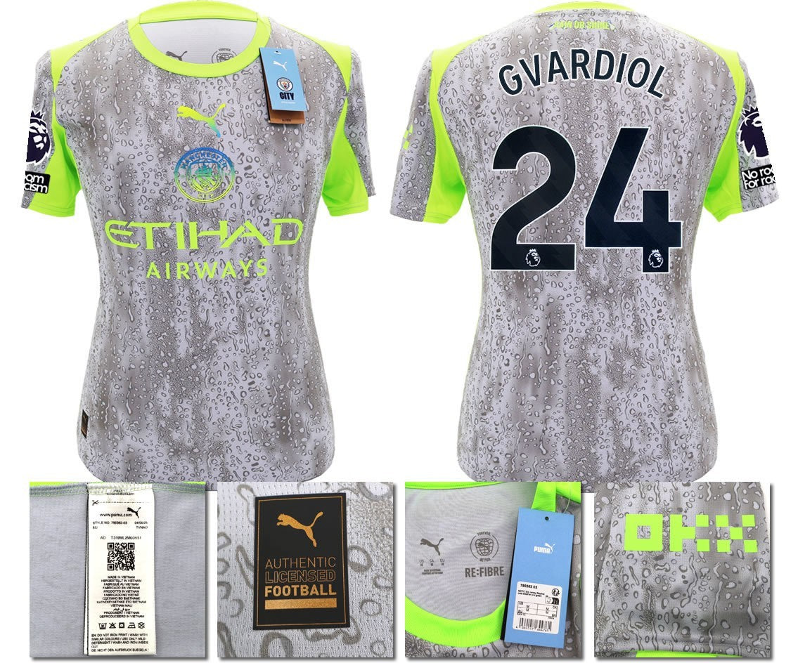 BNWT 2025 2026 MAN CITY PUMA THIRD GVARDIOL 24 + PATCHES FOOTBALL SHIRT
