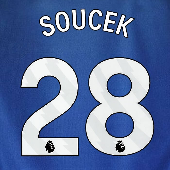 2023 2024 WEST HAM SOUCEK 28 OFFICIAL 3RD WHITE PLAYER SIZE NAMESET