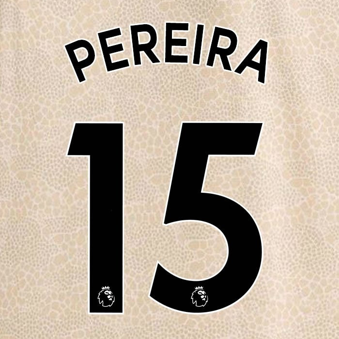 MAN UTD 2019-2023 PEREIIRA 15 OFFICIAL AVERY DENNISON BLACK PLAYER SIZE NAME SET
