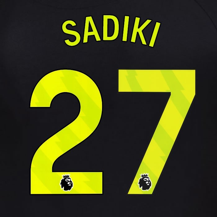 2025 2026 OFFICIAL SUNDERLAND SADIKI 27 YELLOW 3RD PLAYER SIZE NAME SET