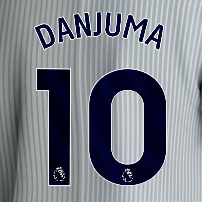 2023 2024 EVERTON DANJUMA 10 OFFICIAL BLUE 3RD PLAYER SIZE NAMESET