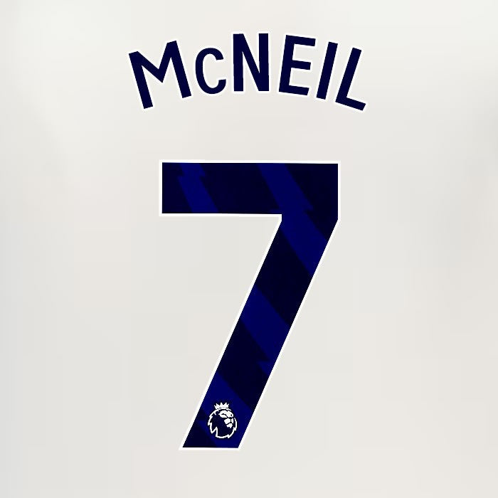 2024 2025 EVERTON McNEIL 7 OFFICIAL BLUE 3RD PLAYER SIZE NAMESET