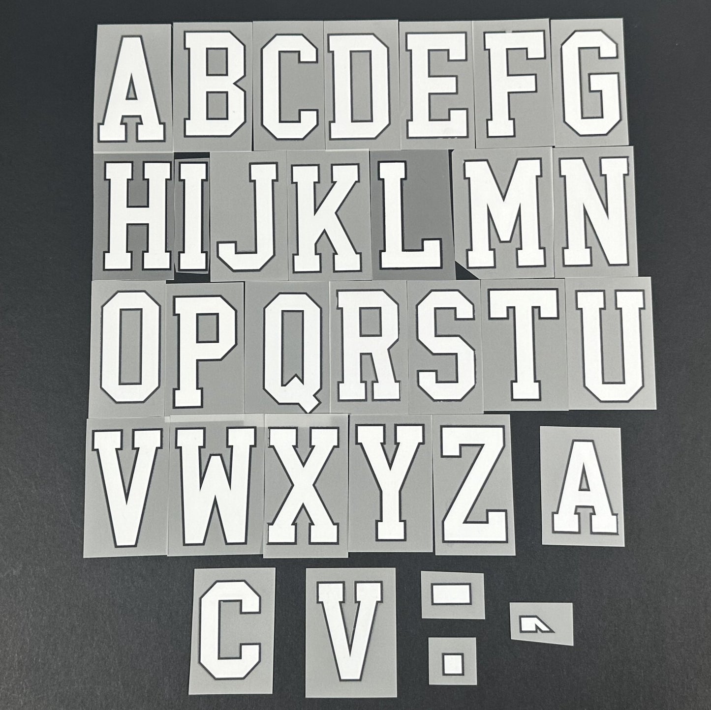 2020 2023 OFFICIAL ELMS UK SCOTTISH SPFL WHITE PLAYER SIZE LETTERS - 50MM