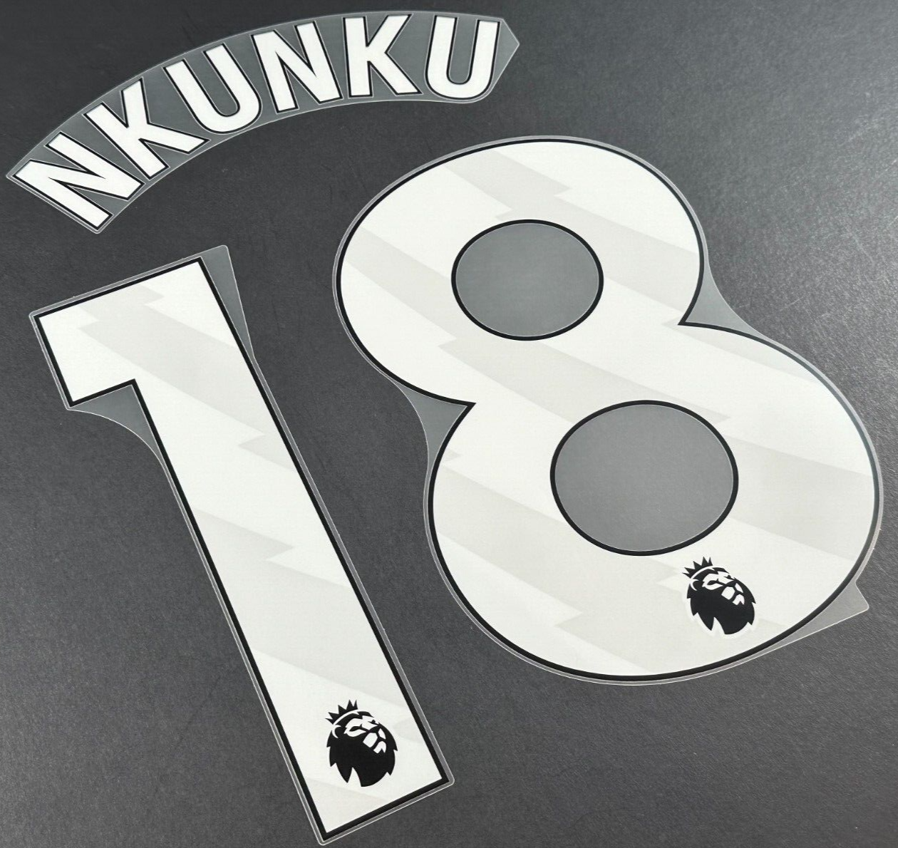 CHELSEA 2024 2025 NKUNKU 18 OFFICIAL AVERY DENNISON WHITE PLAYER SIZE NAME SET