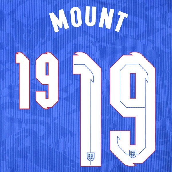 ENGLAND 2020 2021 OFFICIAL SPORTING ID MOUNT 19 AWAY PLAYER NAMESET