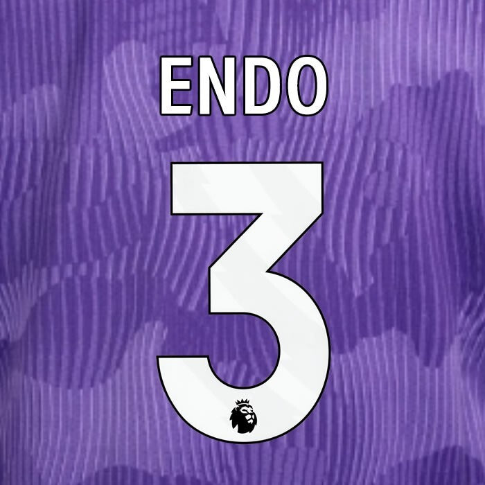 2023 2024 OFFICIAL LIVERPOOL ENDO 3 WHITE 3RD PLAYER SIZE NAMESET