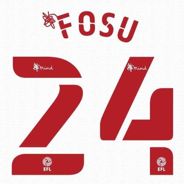 BRENTFORD 2020 2021 OFFICIAL FOSU 24 3RD PLAYER SIZE NAME SET