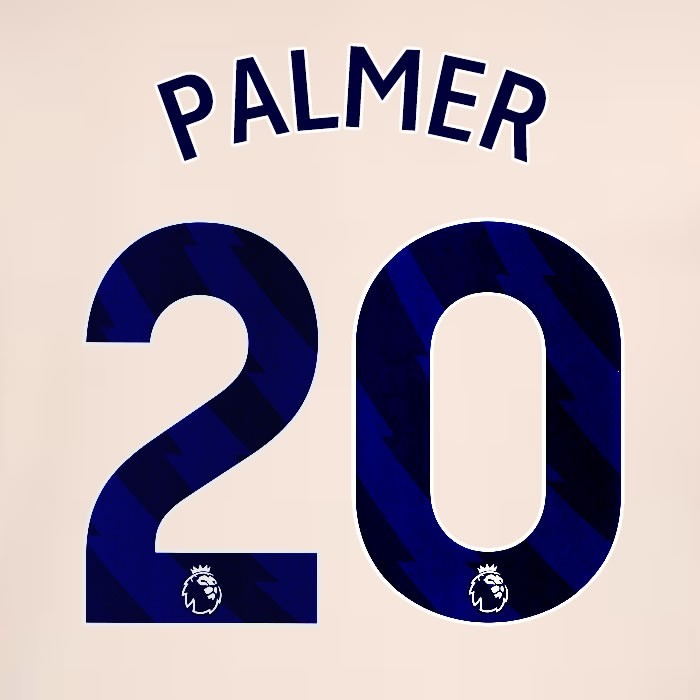 2024 2025 OFFICIAL CHELSEA PALMER 20 BLUE AWAY PLAYER SIZE NAMESET