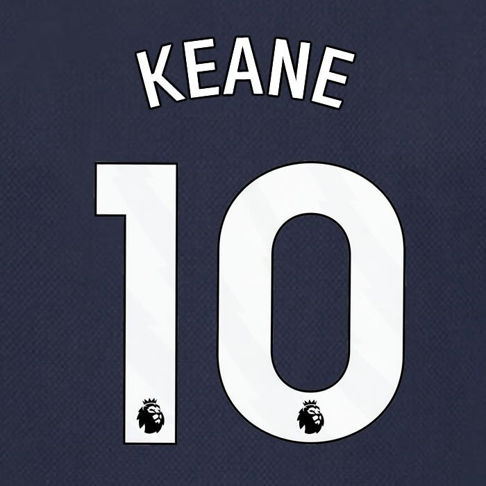 SPURS 2023 2024 KEANE 10 AVERY DENNISON WHITE AWAY PLAYER SIZE NAME SET