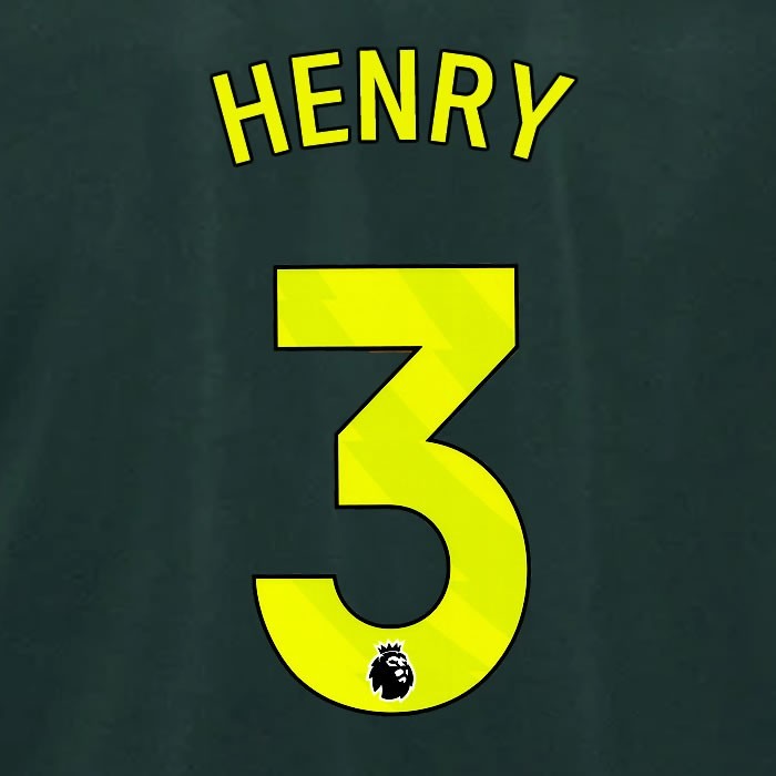 2024 2025 BRENTFORD HENRY 3 OFFICIAL YELLOW 3RD PLAYER SIZE NAMESET