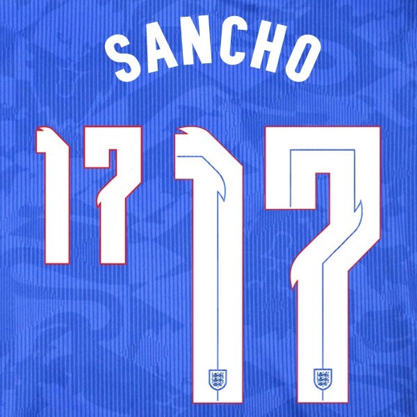 ENGLAND 2020 2021 OFFICIAL SPORTING ID SANCHO 17 AWAY PLAYER NAMESET