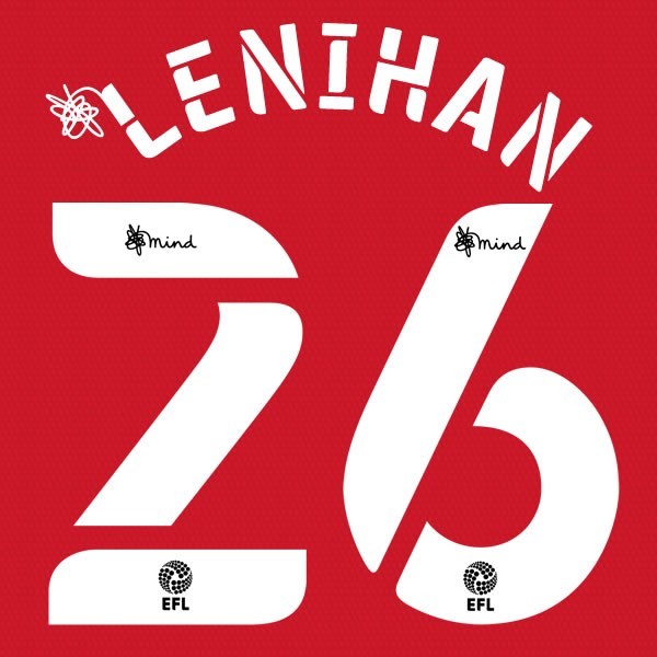 BLACKBURN 2020 2021 OFFICIAL LENIHAN 26 AWAY PLAYER SIZE NAME SET