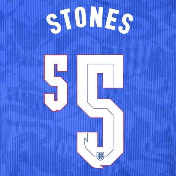 ENGLAND 2020 2021 OFFICIAL SPORTING ID STONES 5 AWAY PLAYER SIZE NAMESET