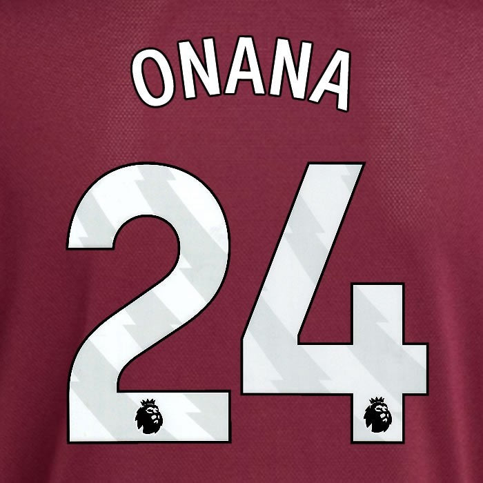 2025 2026 ASTON VILLA ONANA 24 OFFICIAL WHITE HOME PLAYER SIZE NAMESET