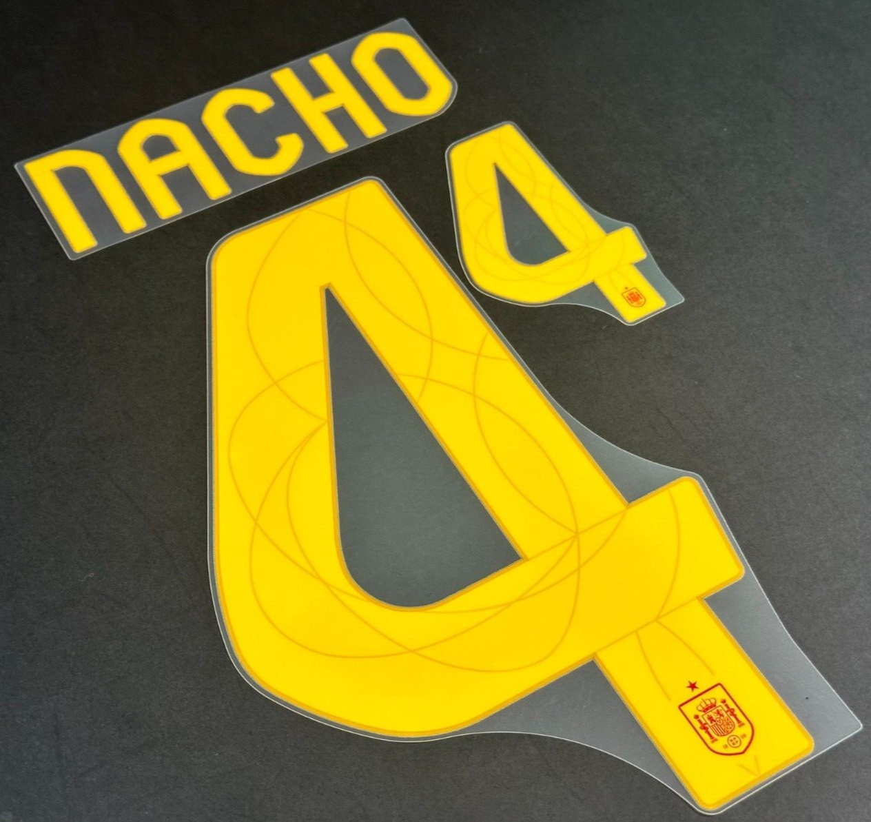 SPAIN 2024 2025 OFFICIAL AVERY DENNISON NACHO 4 HOME PLAYER SIZE NAMESET