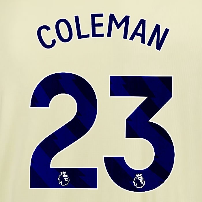2025 2026 EVERTON COLEMAN 23 OFFICIAL BLUE AWAY PLAYER SIZE NAMESET