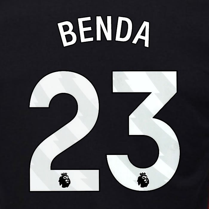 2024 2025 OFFICIAL FULHAM BENDA 23 WHITE AWAY PLAYER SIZE NAMESET