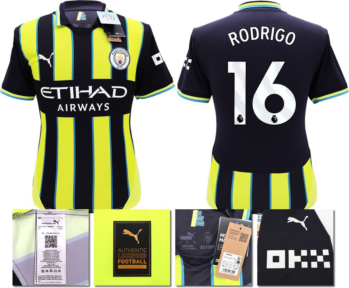 BNWT 2024 2025 MAN CITY PUMA AWAY RODRIGO 16 FOOTBALL SHIRT