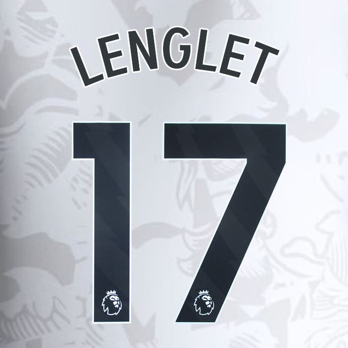 2023 2024 ASTON VILLA LENGLET 17 OFFICIAL BLACK AWAY PLAYER SIZE NAMESET
