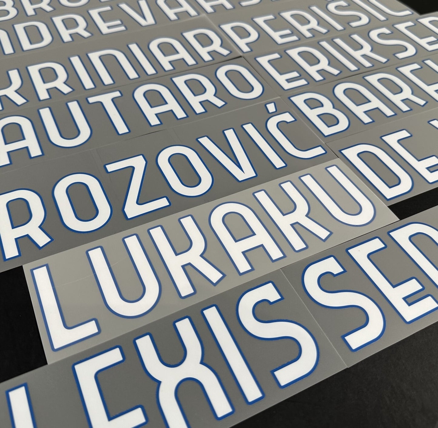 INTER MILAN 2020 2021 OFFICIAL HOME WHITE PLAYER SIZE NAME BLOCKS