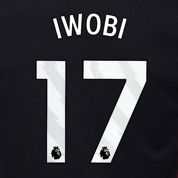 2024 2025 OFFICIAL FULHAM IWOBI 17 WHITE AWAY PLAYER SIZE NAMESET