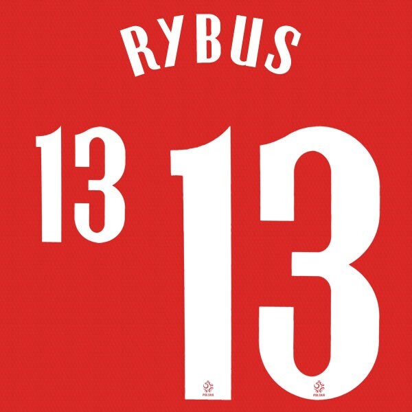 2020 2021 OFFICIAL POLAND RYBUS 13 AWAY WHITE PLAYER SIZE NAMESET