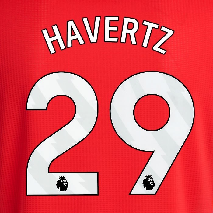 2024 2025 ARSENAL HAVERTZ 29 WHITE HOME OFFICIAL PLAYER SIZE NAMESET