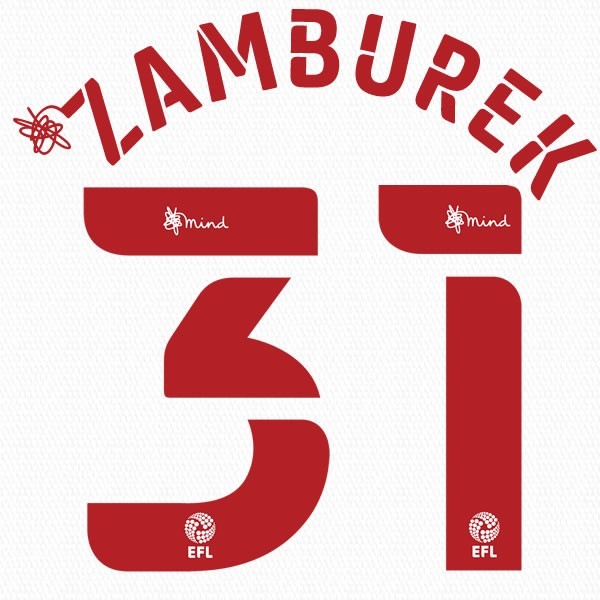 BRENTFORD 2020 2021 OFFICIAL ZAMBUREK 31 3RD PLAYER SIZE NAME SET