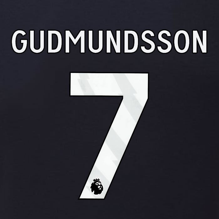2023 2024 BURNLEY GUDMUNDSSON 7 OFFICIAL WHITE 3RD PLAYER SIZE NAMESET