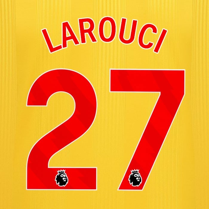 2023 2024 SHEFFIELD UNITED OFFICIAL LAROUCI 27 RED AWAY PLAYER SIZE NAMESET