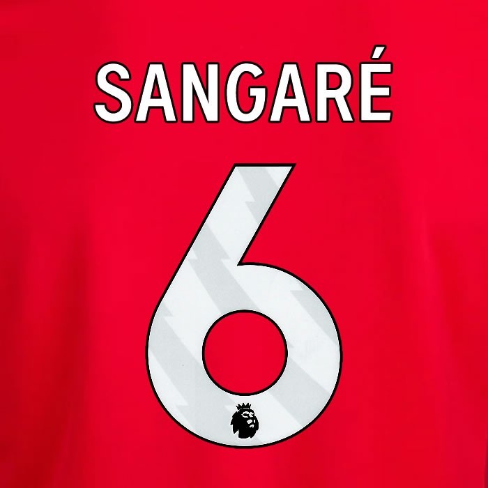 2024 2025 OFFICIAL NOTTINGHAM SANGARE 6 WHITE HOME PLAYER SIZE NAMESET