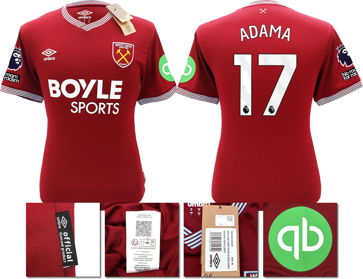 BNWT 2025 2026 WEST HAM HOME SHIRT ADAMA 17 MEN'S
