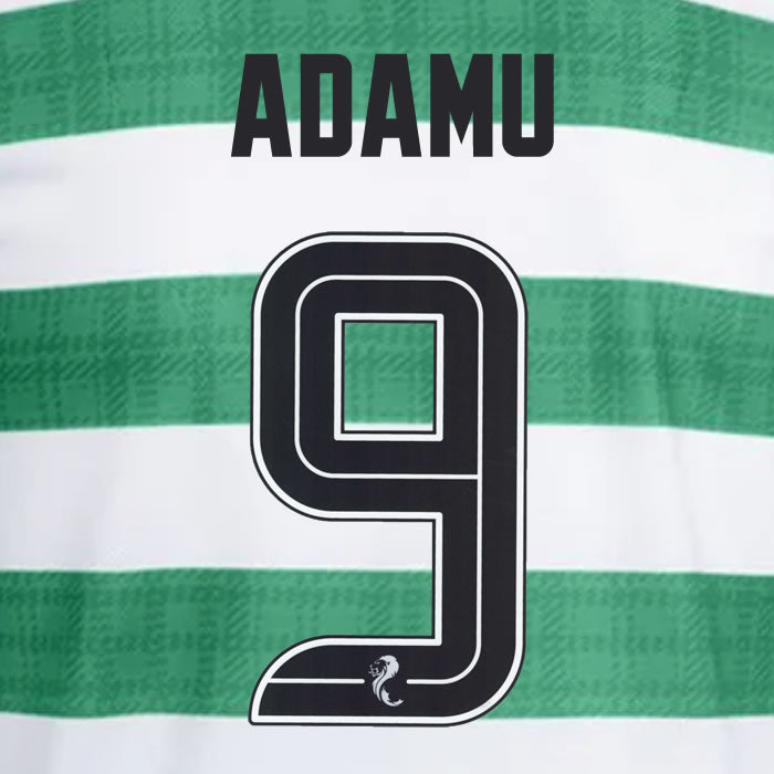 2025 2026 Celtic ADAMU 9 WHITE HOME OFFICIAL PLAYER SIZE NAMESET