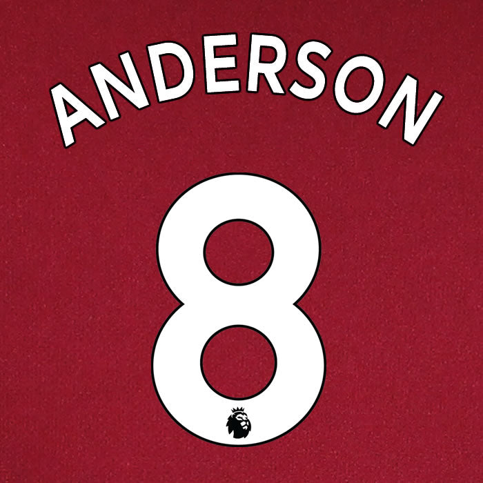 2019 2020 WEST HAM ANDERSON 8 WHITE HOME OFFICIAL PLAYER SIZE NAME SET