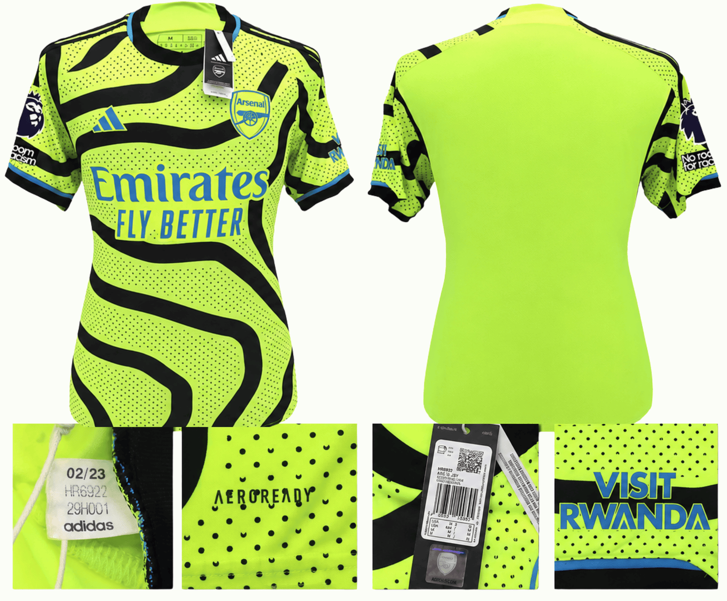 BNWT 2023 2024 ARSENAL F.C. ADIDAS AWAY SHIRT ZINCHENKO 35 + PATCHES