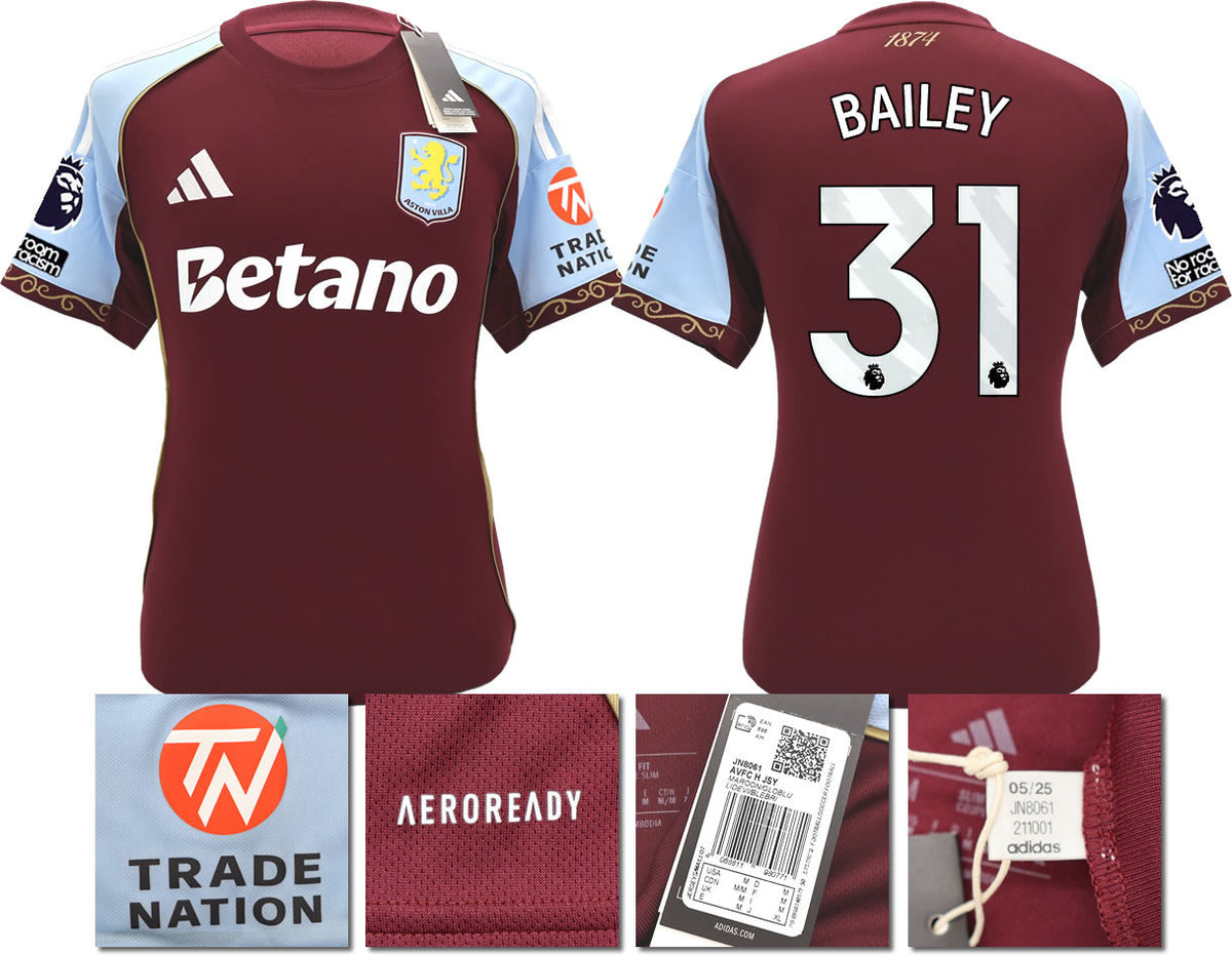 BNWT 2025/26 ASTON VILLA FC HOME SHIRT BAILEY 31