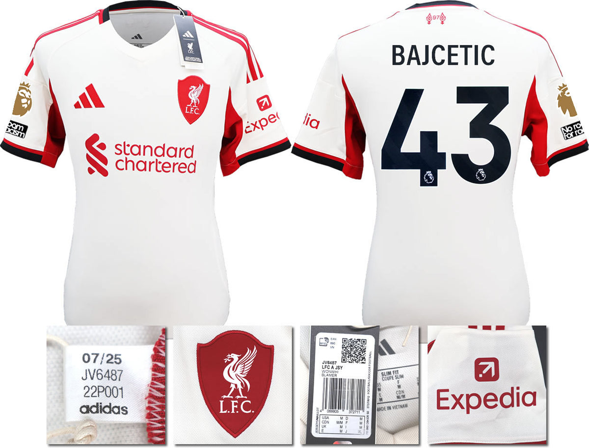 BNWT 2025 2026 LIVERPOOL AWAY SHIRT BAJCETIC 43 MEN'S