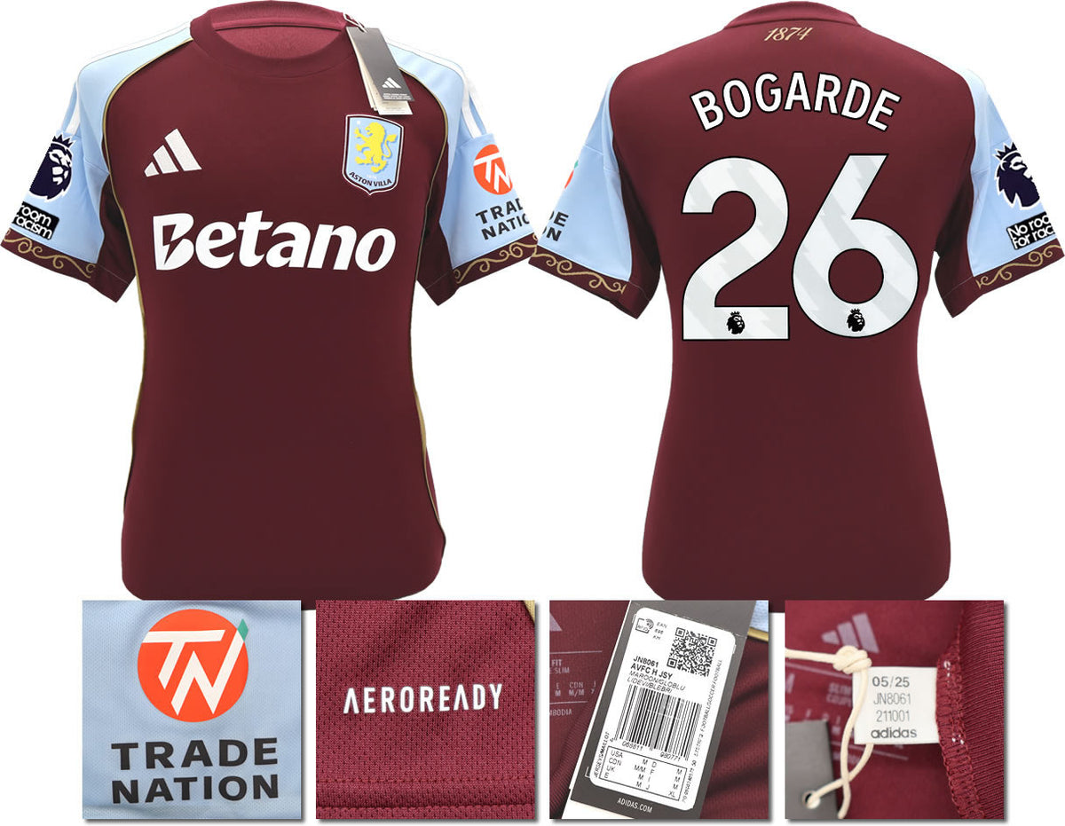BNWT 2025/26 ASTON VILLA FC HOME SHIRT BOGARDE 26