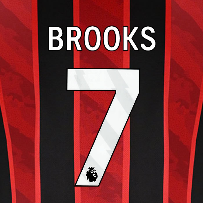 2025 2026 BOURNEMOUTH BROOKS 7 WHITE HOME PLAYER SIZE NAME SET