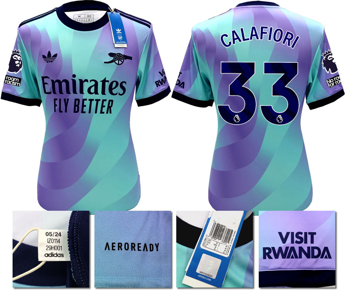 BNWT 2024/2025 ARSENAL F.C. ADIDAS 3RD SHIRT CALAFIORI 33