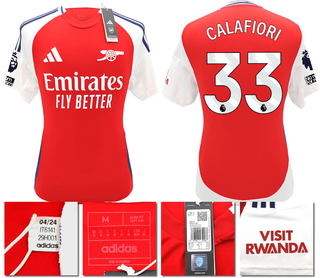BNWT 2024/2025 ARSENAL F.C. ADIDAS HOME SHIRT CALAFIORI 33