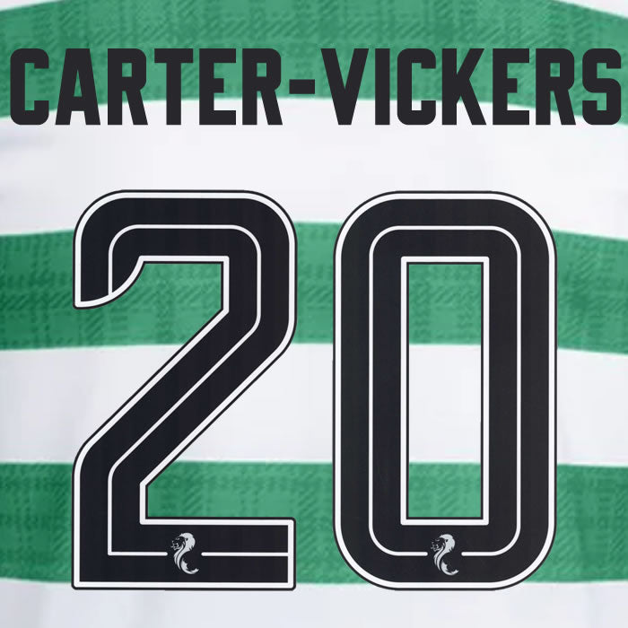 2025 2026 Celtic CARTER-VICKERS 20 WHITE HOME OFFICIAL PLAYER SIZE NAMESET