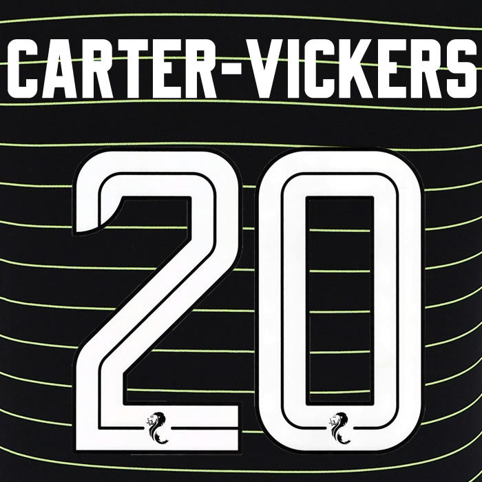 2025 2026 Celtic CARTER-VICKERS 20 WHITE AWAY OFFICIAL PLAYER SIZE NAMESET