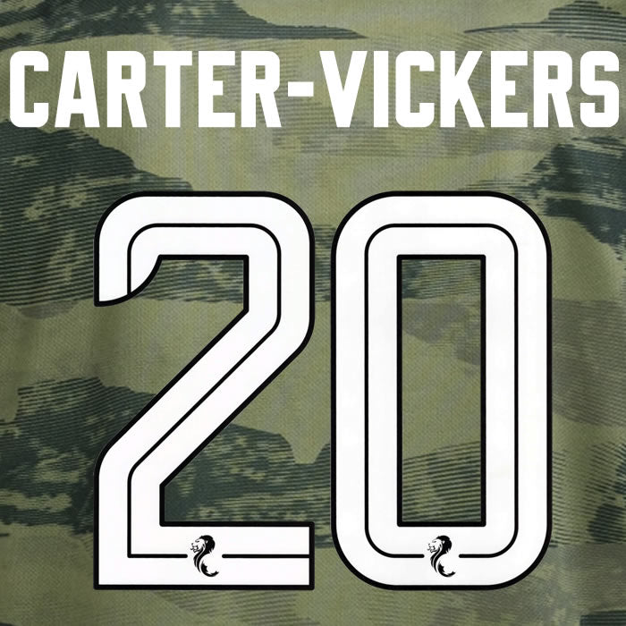 2024 2025 Celtic CARTER-VICKERS 20 WHITE 3RD OFFICIAL PLAYER SIZE NAMESET