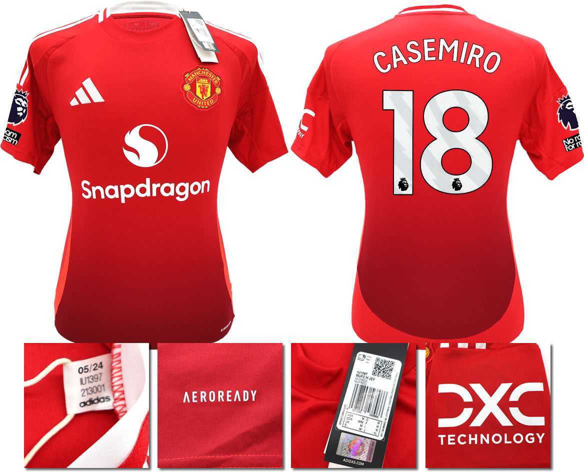 BNWT 2024 2025 MANCHESTER UNITED HOME SHIRT CASEMIRO 18 MEN'S