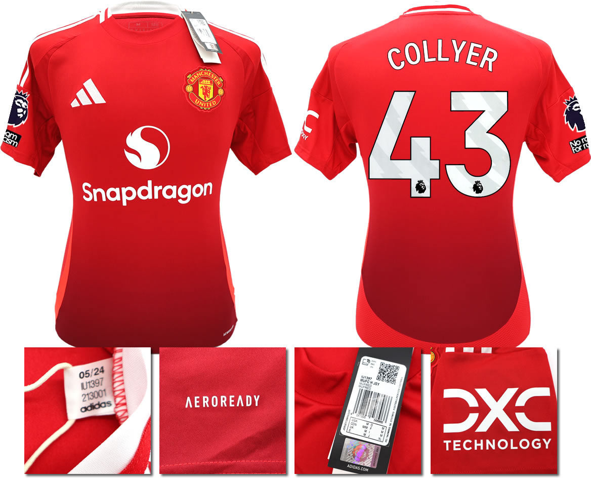 BNWT 2024 2025 MANCHESTER UNITED HOME SHIRT COLLYER 43 MEN'S