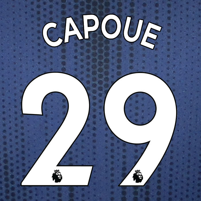 2019 2020 WATFORD CAPOUE 29 WHITE AWAY OFFICIAL PLAYER SIZE NAME SET