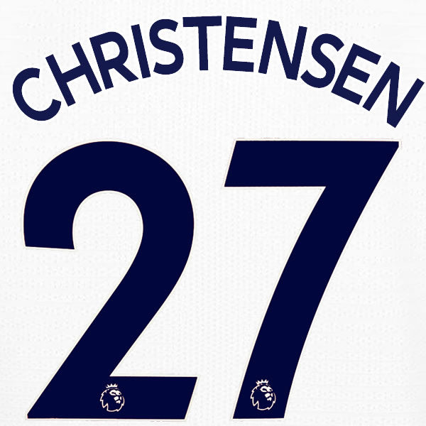 2019 2020 CHELSEA CHRISTENSEN 27 WHITE AWAY OFFICIAL PLAYER SIZE NAME SET