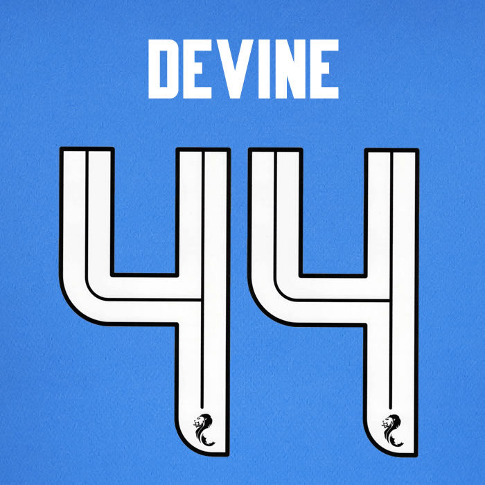 2024 2025 Rangers DEVINE 44 WHITE HOME OFFICIAL PLAYER SIZE NAMESET